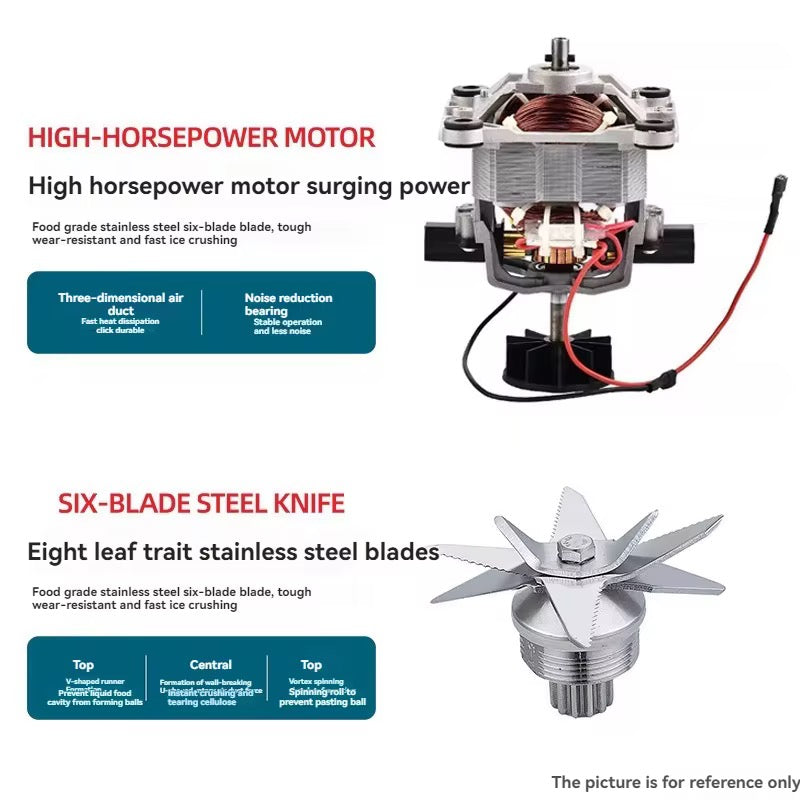 Professional High-Power Blender & Food Processor | 6-Blade Stainless Steel | Ice Crusher & Smoothie Maker