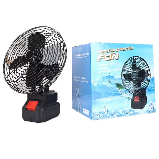 Portable Cordless Fan with 21V Lithium Battery – Outdoor & Home Use