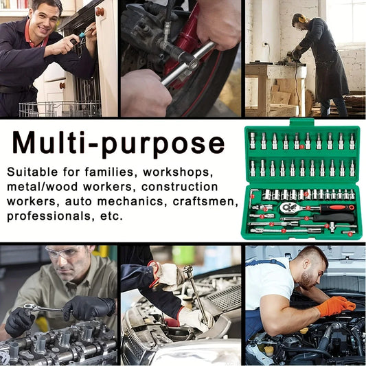 46-Piece Home Mechanic Tool Kit