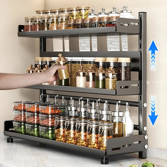 3-Tier Metal Spice Rack for Kitchen Counter