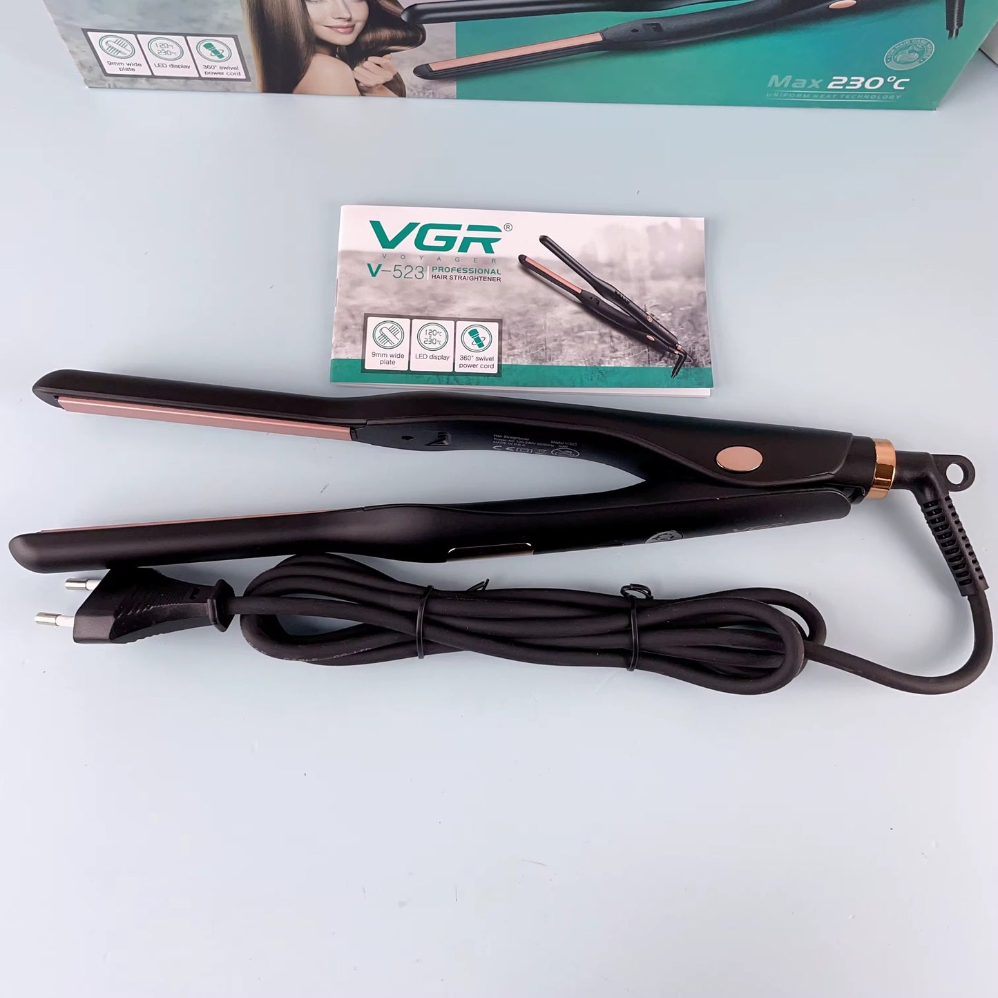 VGR V-523 Professional Hair Straightener – 9mm Plates & LED Display