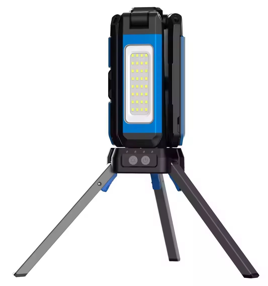 Foldable COB Work Light with Tripod Stand – 3-Head LED Flood Light for Workshop, Camping & Outdoor Use