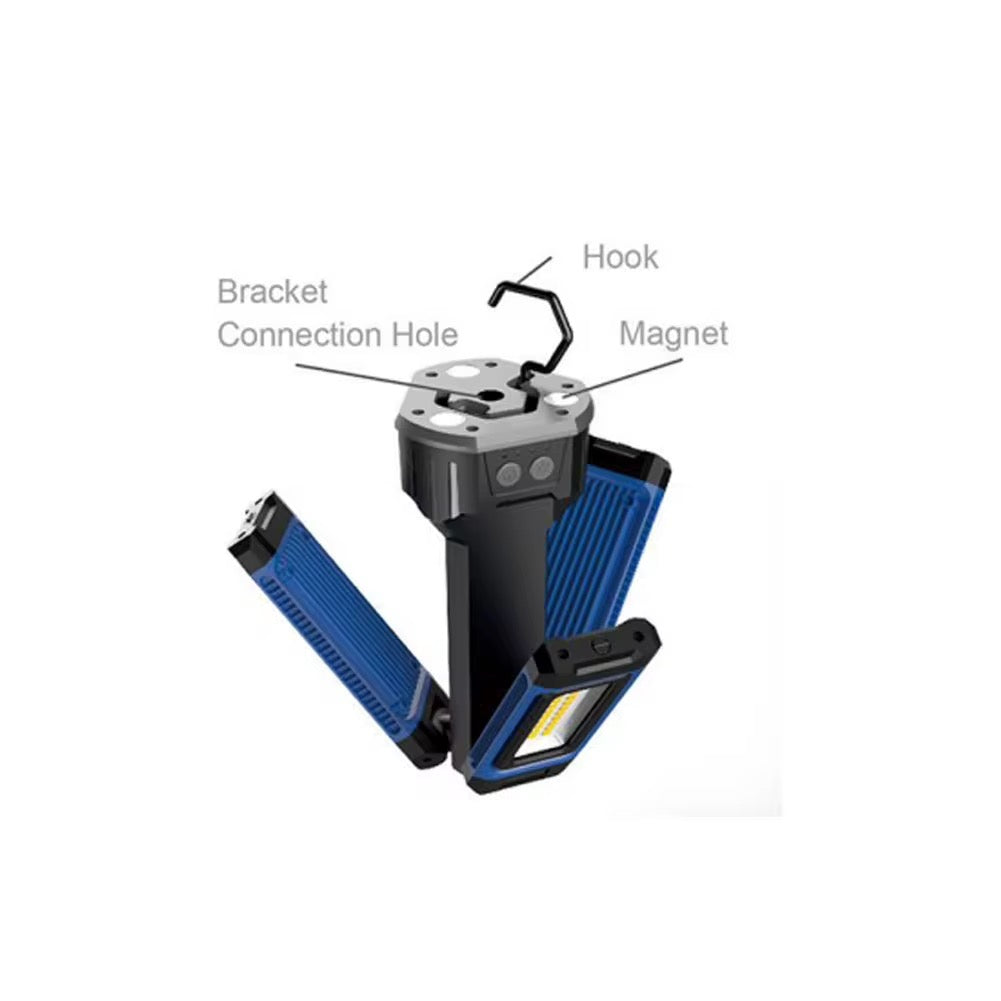 Foldable COB Work Light with Tripod Stand – 3-Head LED Flood Light for Workshop, Camping & Outdoor Use