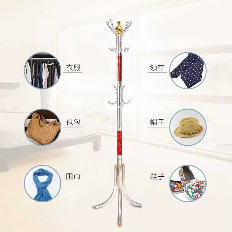 Standing Coat Rack with 12 Hooks | Entryway Hat & Bag Stand