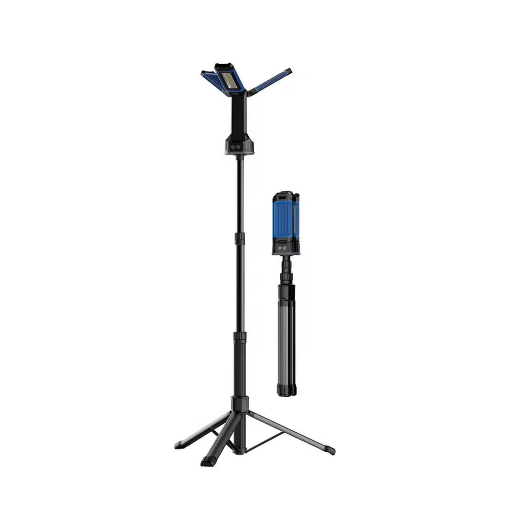 Foldable COB Work Light with Tripod Stand – 3-Head LED Flood Light for Workshop, Camping & Outdoor Use