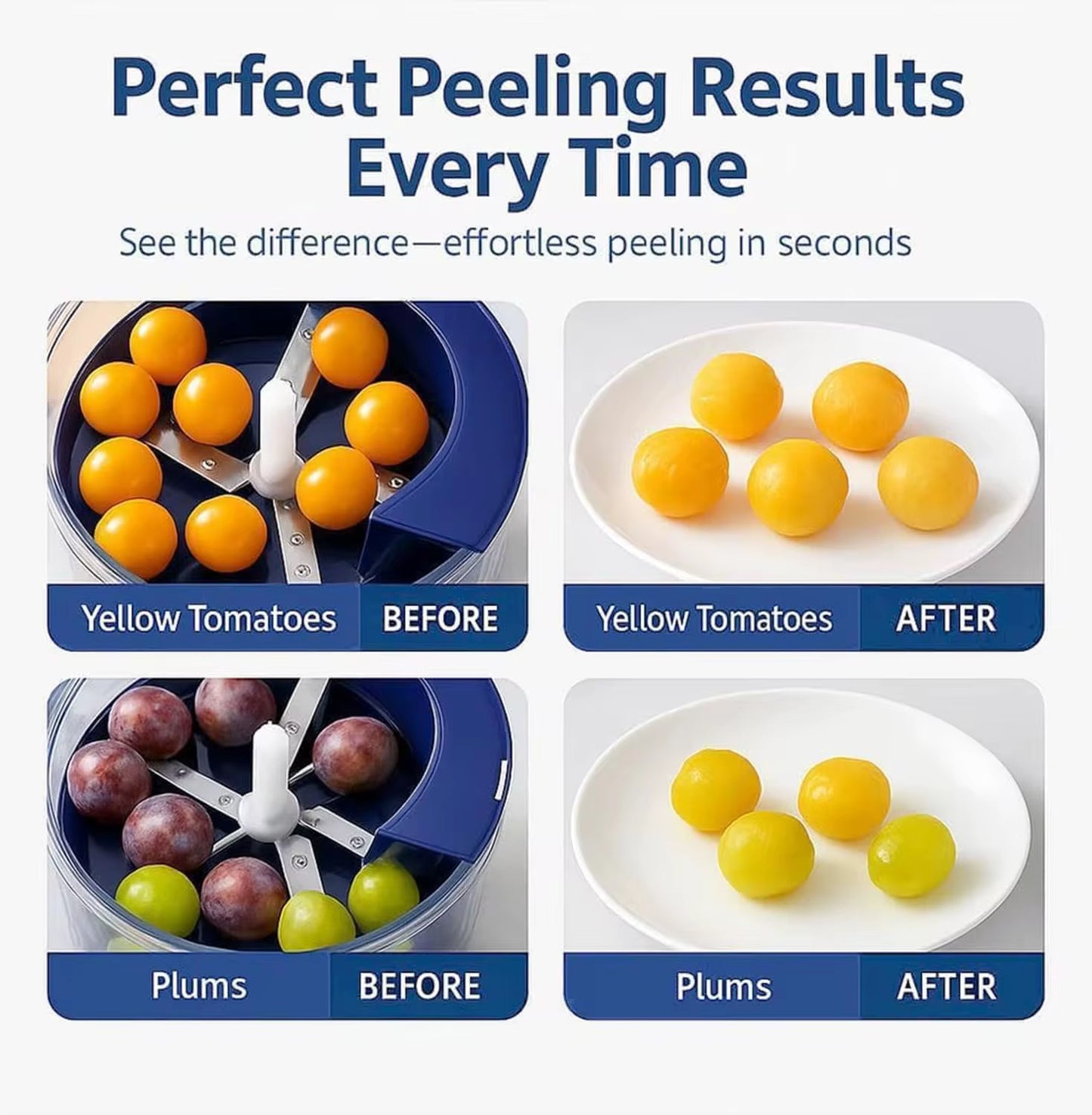 Fruit & Grape Peeler Machine | 5-Blade One-Click Peeling Tool