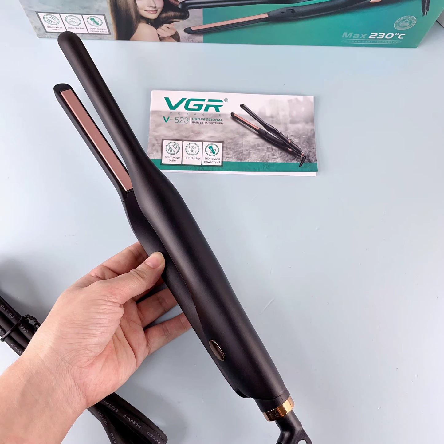 VGR V-523 Professional Hair Straightener – 9mm Plates & LED Display