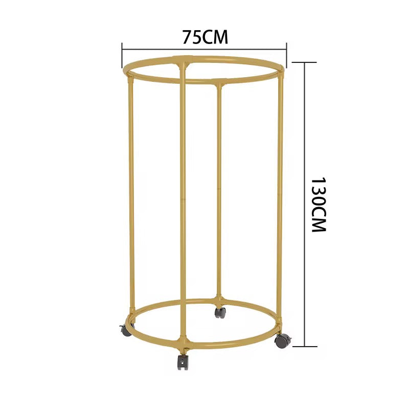 Round Circular Clothes Rack on Wheels | Gold Garment Organizer