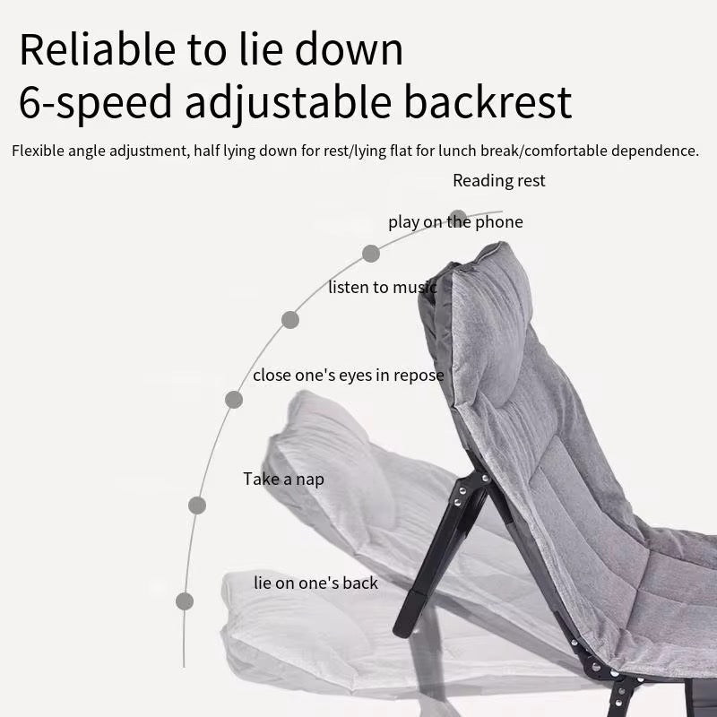 Foldable Recliner Bed Chair 6-Speed | Memory Pillow | Padded Lounge