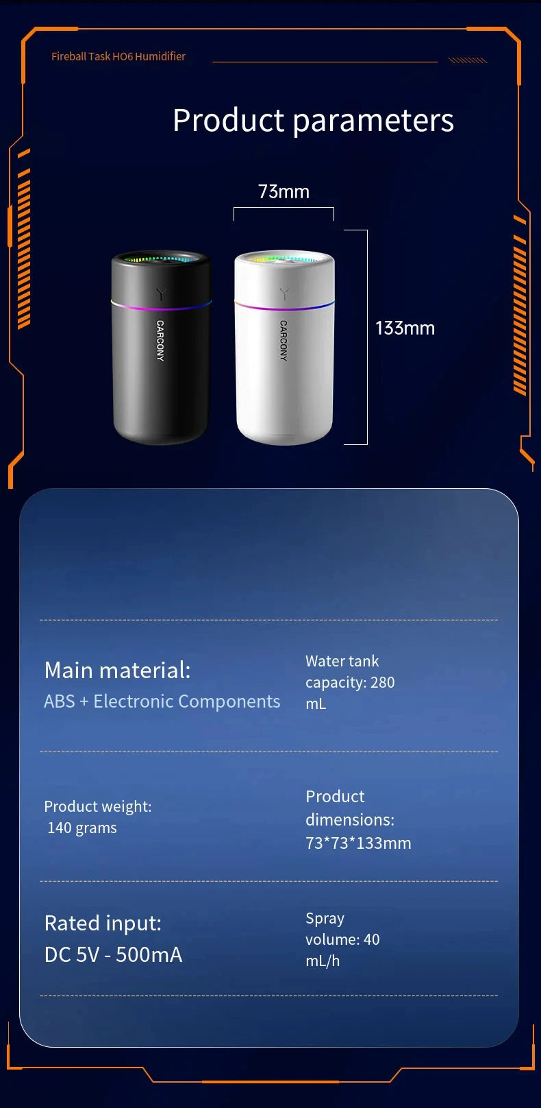 Silent Aroma Humidifier 280ml