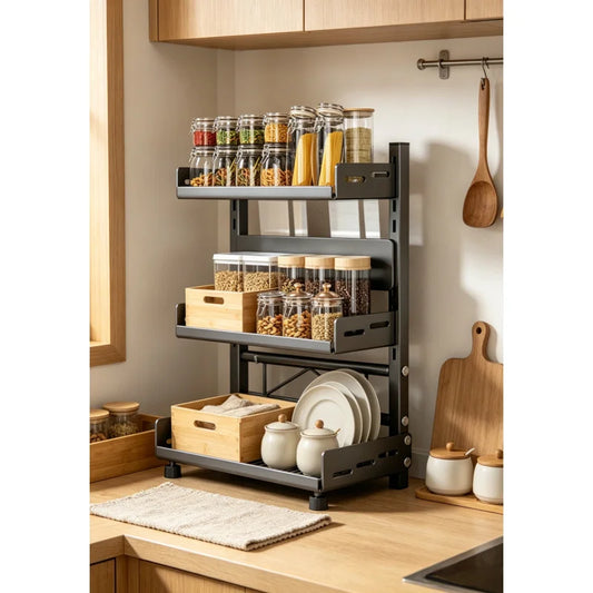 3-Tier Metal Spice Rack for Kitchen Counter