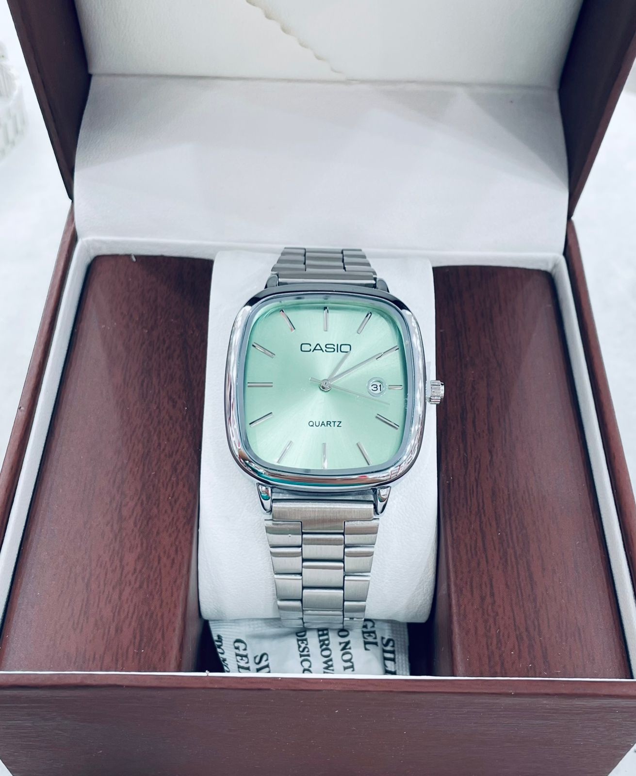 Casio Square Dial Stainless Steel Watch
