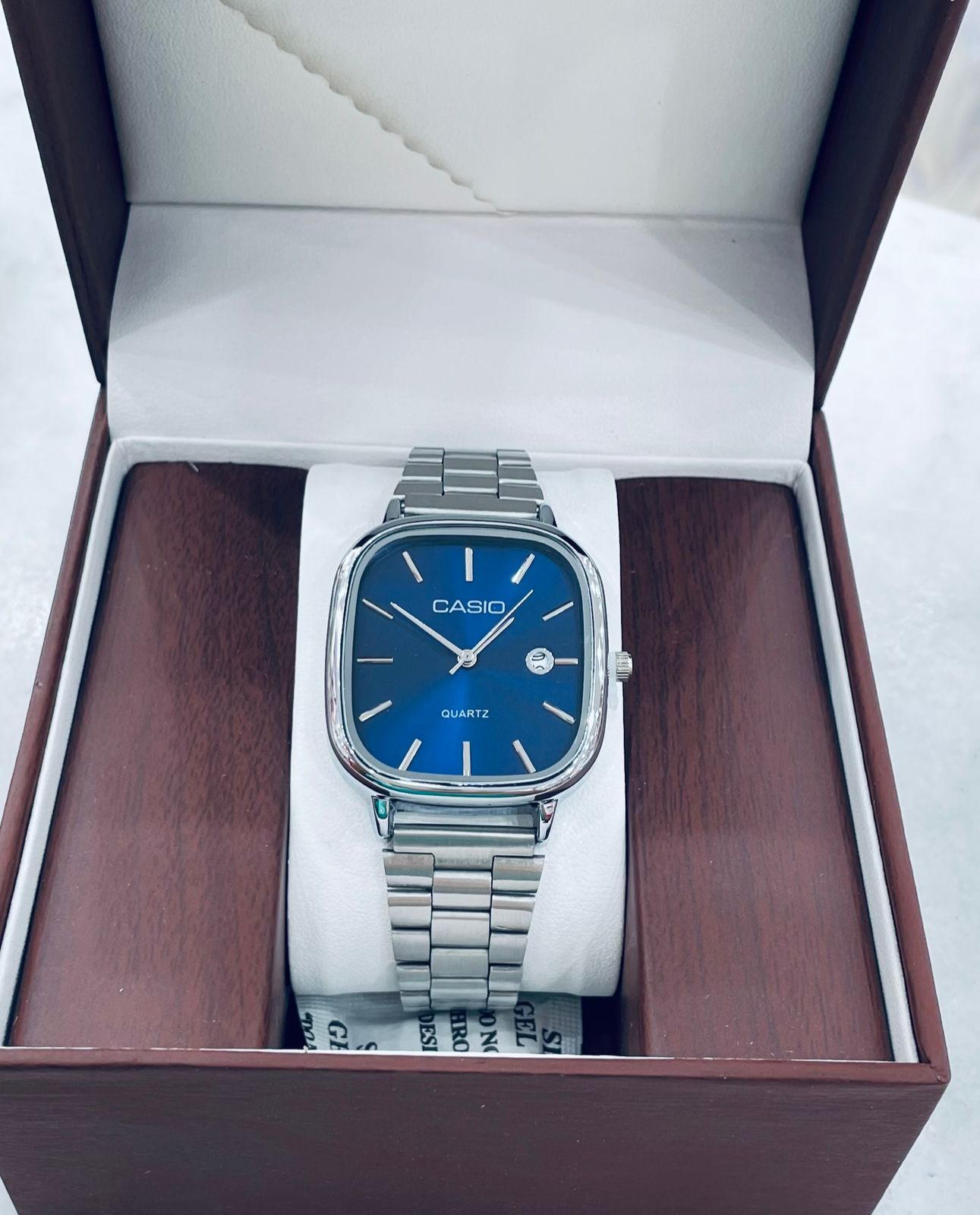 Casio Square Dial Stainless Steel Watch