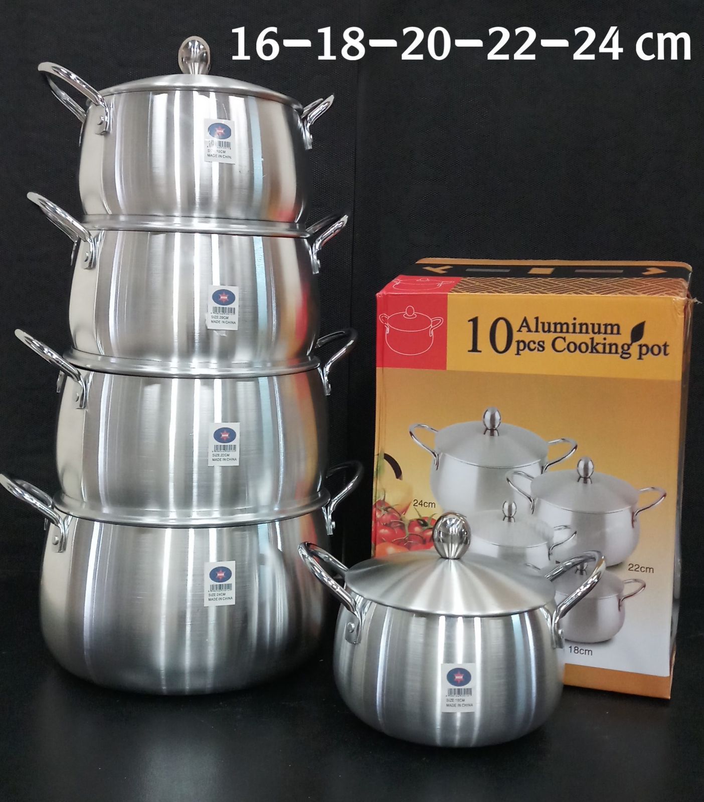 10-Piece Aluminum Cooking Pot Set
